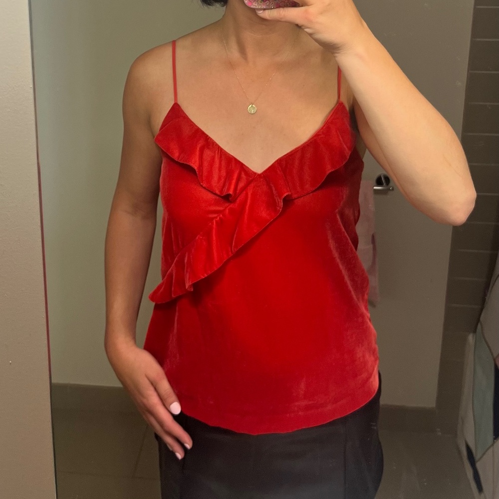Red velvet top